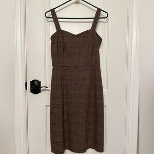 Jones Brown Plaid Mid Length Dress